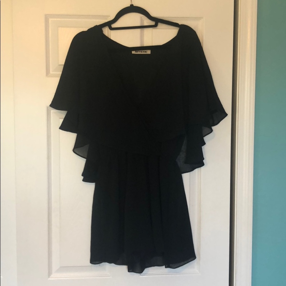 Black chiffon romper